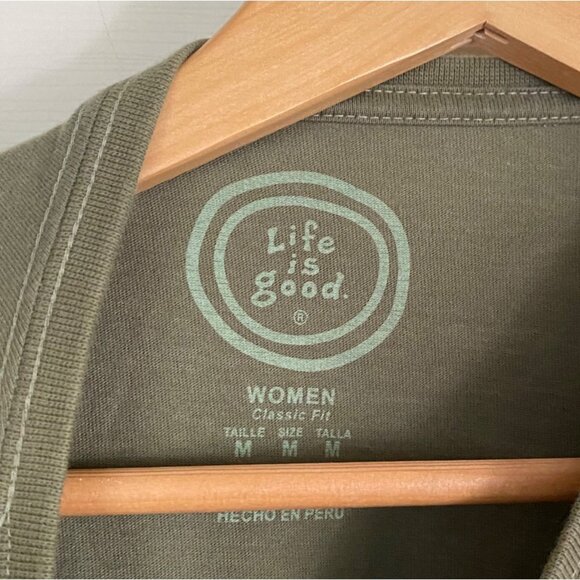 size M womens Off Road Trip off road Life is Good olive green‎ tee t-shirt - Picture 4 of 7